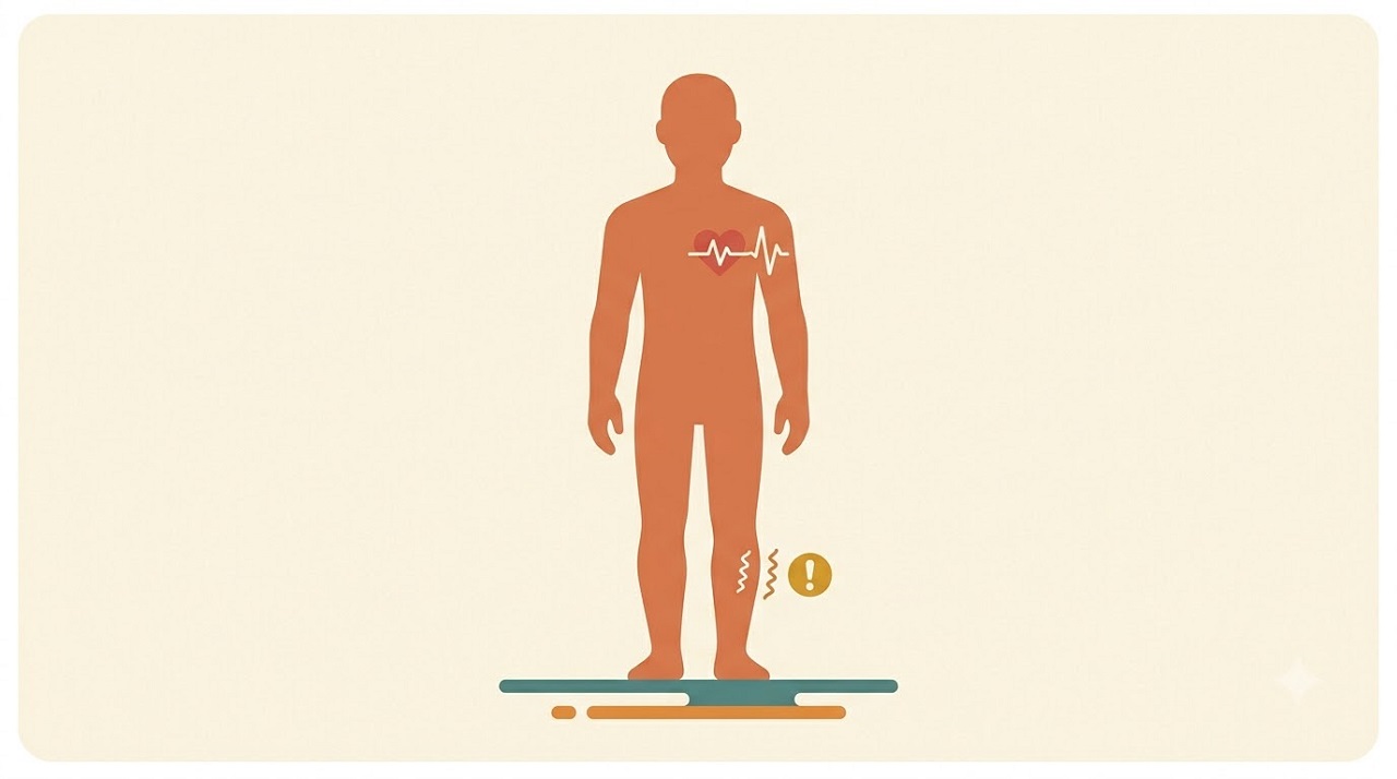 Illustration representing common signs of magnesium deficiency