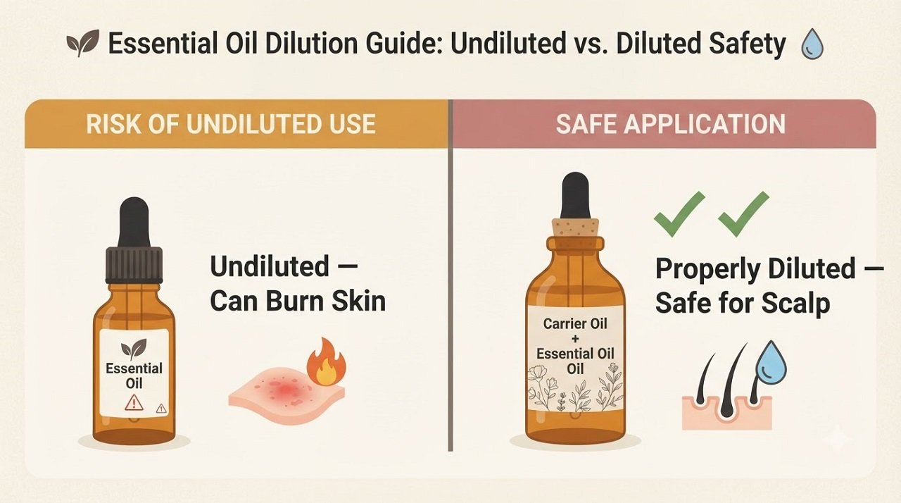Coconut oil and a diluted essential oil blend used as home remedies for scalp pain