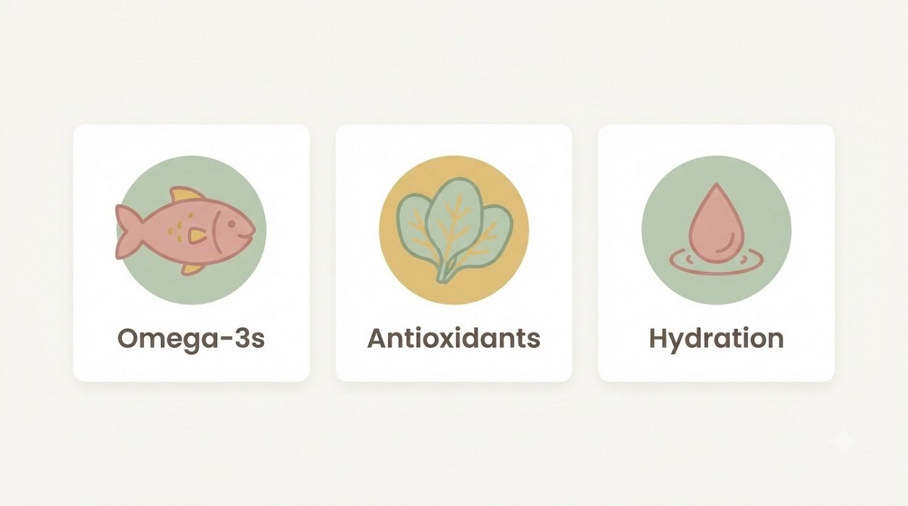 Infographic showing dietary nutrients that support scalp health
