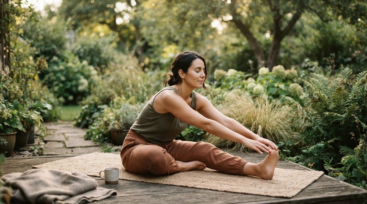 Person relaxing outdoors as part of lifestyle changes to reduce scalp pain