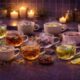 Calming Herbal tea collection by candlelight
