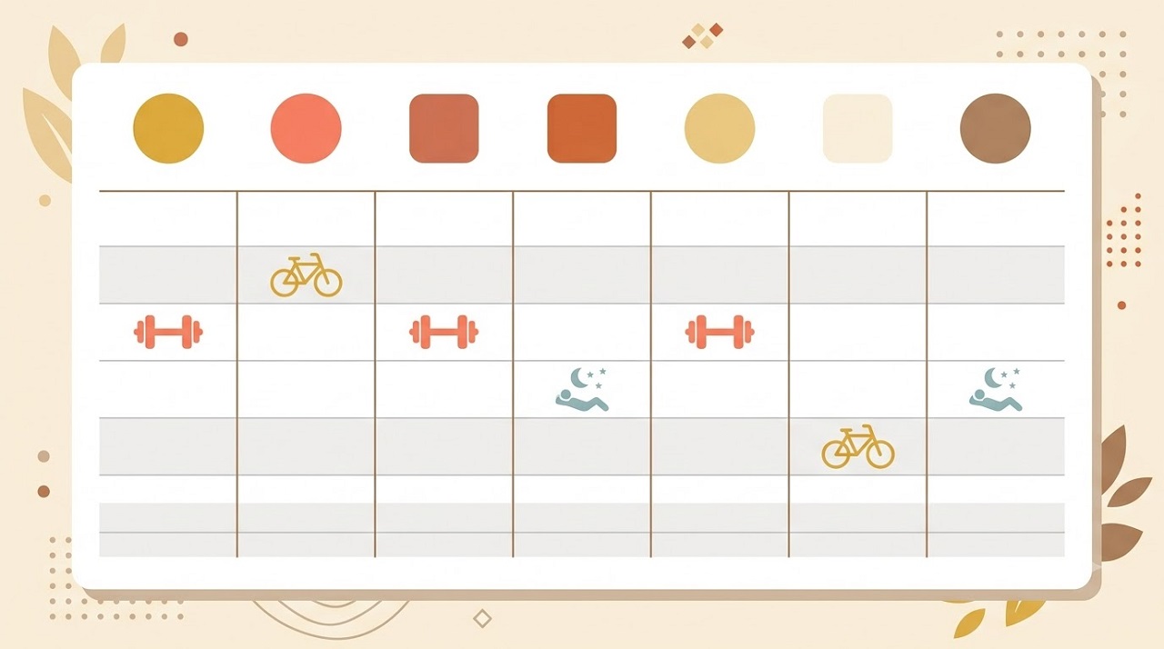 Illustration of a sample weekly non-running cardio program
