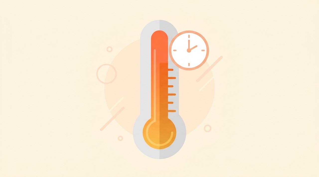 Illustration representing food safety timing in hot weather