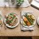 Four meals showing evenly distributed protein portions across breakfast, lunch, dinner, and a snack