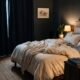 A calm, dimly lit bedroom set up for good sleep hygiene