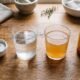 Side-by-side comparison of salt water gargle and apple cider vinegar gargle for sore throat